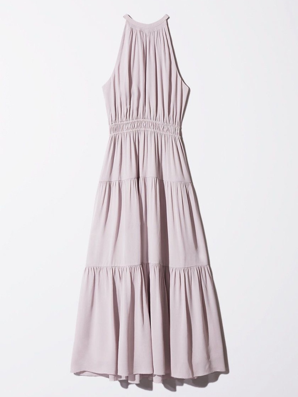 Aritzia Wilfred Effet Halter Midi Dress Blush Pink Tiered Flowy Size S - Picture 6 of 12